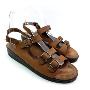 Dr Scholls Dadeland Womens Size 8.5 Brown Leather Wedge Sandals 4199123